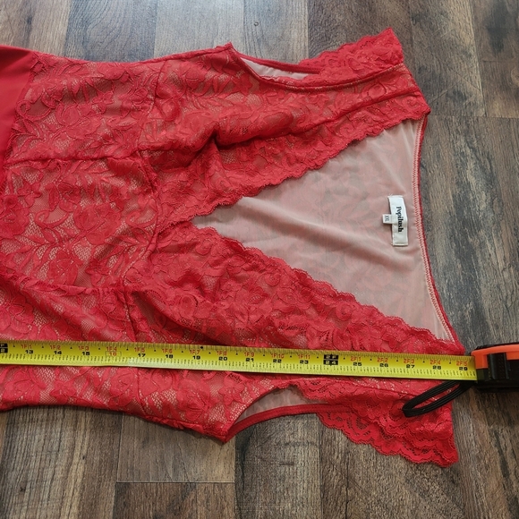 Popilush Red Lace Cap Sleeve Shapewear Tummy Control Going Out Top Bodysuit XXL - Picture 8 of 11
